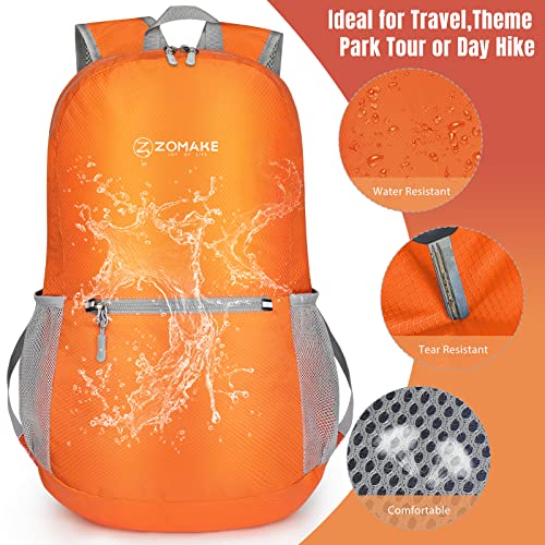 ZOMAKE Ultra Lightweight Hiking Backpack 20L - Packable Small Backpacks Water Resistant Daypack for Women Men(Black)