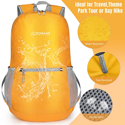 ZOMAKE Ultra Lightweight Hiking Backpack 20L - Packable Small Backpacks Water Resistant Daypack for Women Men(Black)