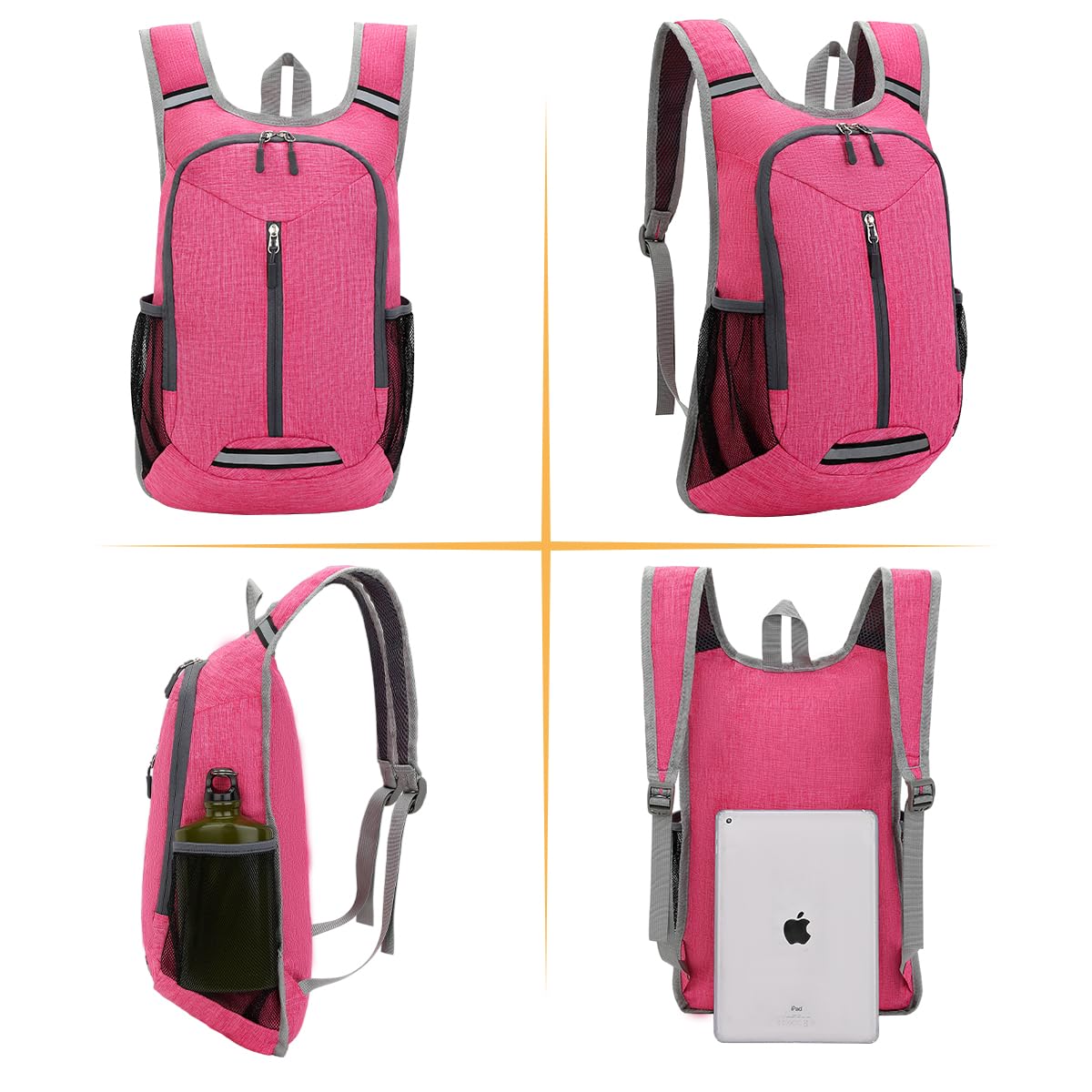 WEREWOLVES 15L Small Hiking Backpack, Travel Lightweight Foldable Packable Casual Outdoor Daypack