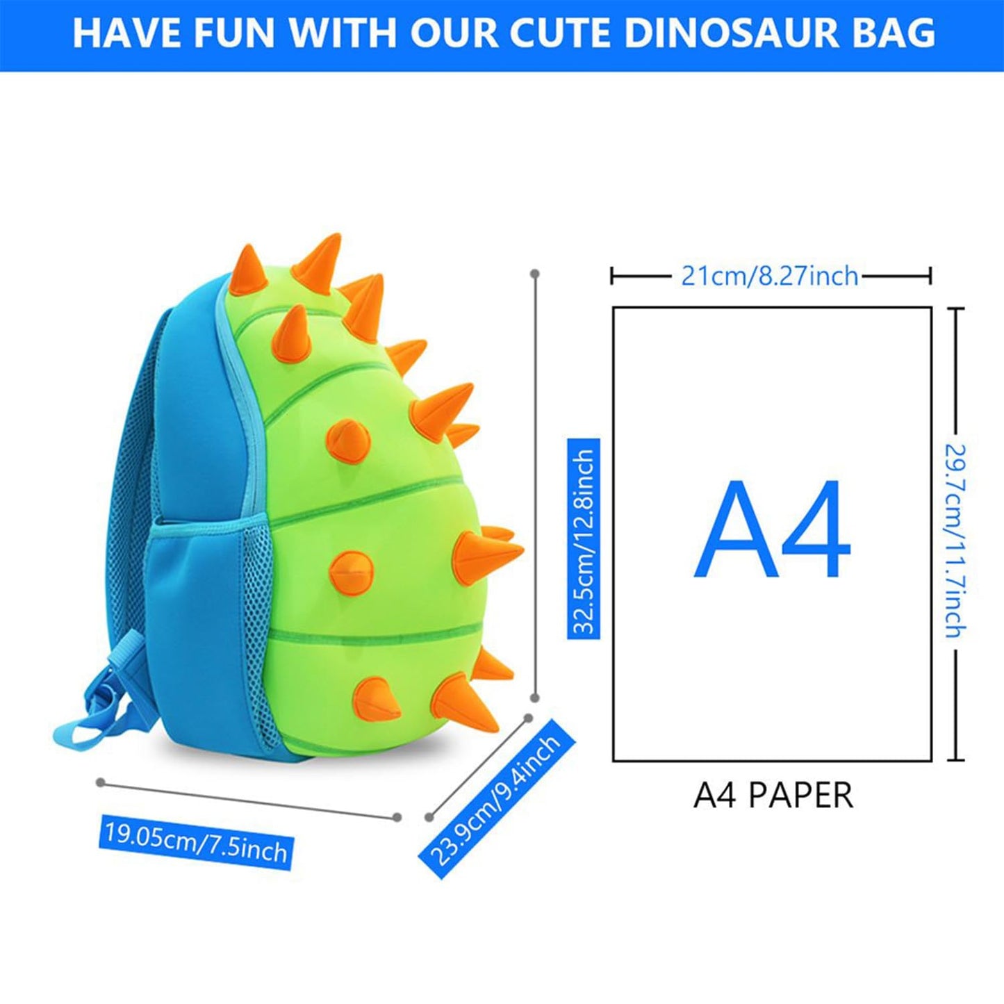 yisibo Dinosaur Hippo Kids Toddler Backpack for Boys Girls Lightweight Waterproof Preschool Travel Schoolbag for 2-7 Years