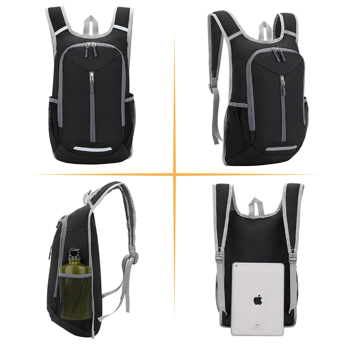 WEREWOLVES 15L Small Hiking Backpack, Travel Lightweight Foldable Packable Casual Outdoor Daypack
