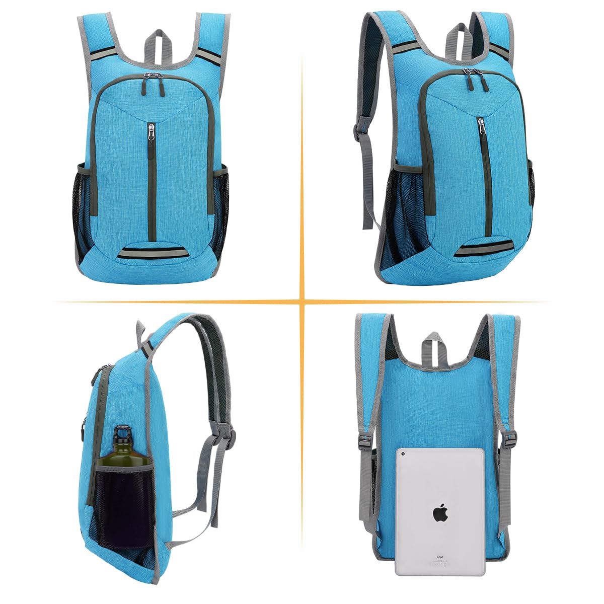 WEREWOLVES 15L Small Hiking Backpack, Travel Lightweight Foldable Packable Casual Outdoor Daypack