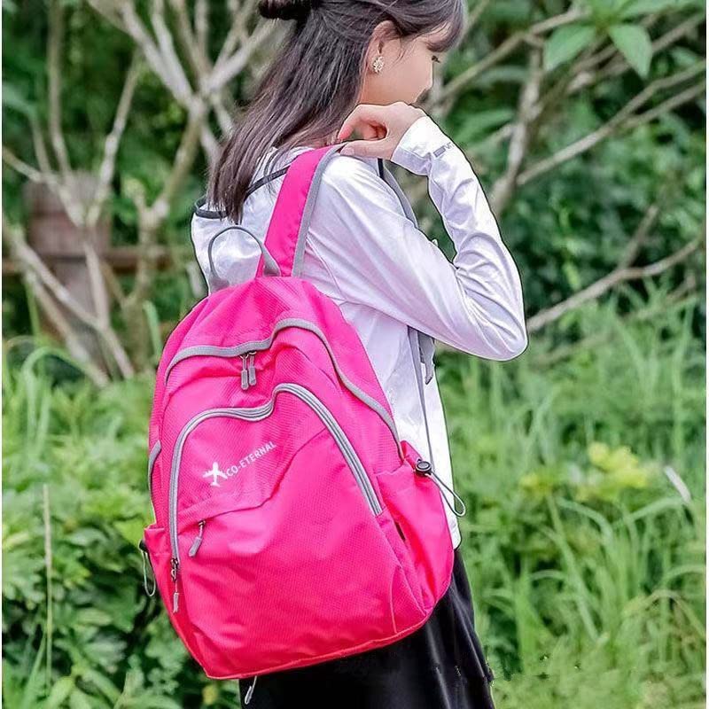 Geboldil Men's and women's lightweight foldable hiking travel backpack waterproof camping backpack fuchsia