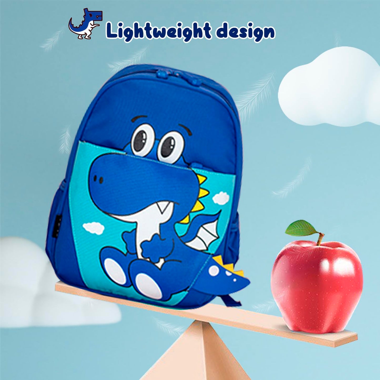 yisibo Dinosaur Hippo Kids Toddler Backpack for Boys Girls Lightweight Waterproof Preschool Travel Schoolbag for 2-7 Years