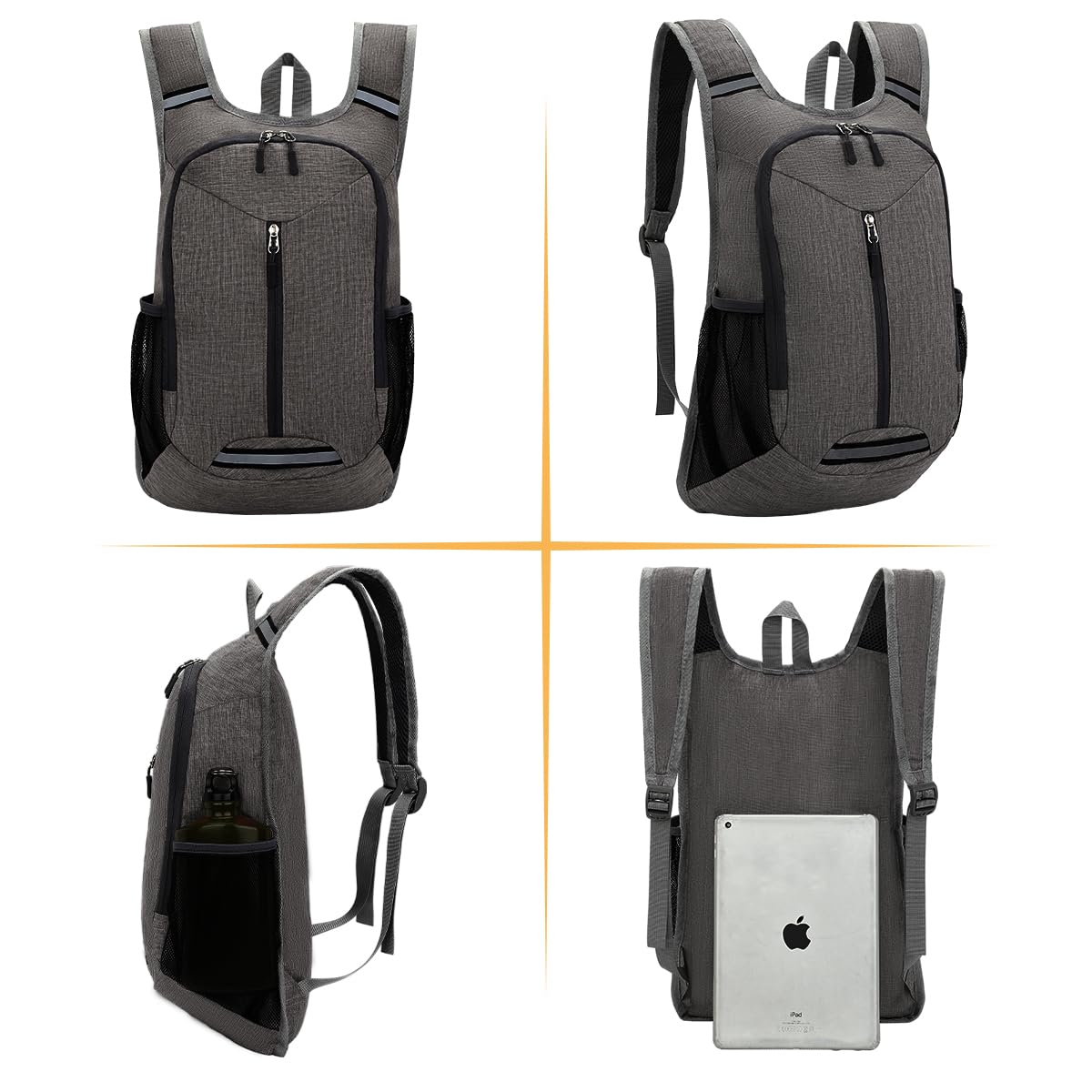 WEREWOLVES 15L Small Hiking Backpack, Travel Lightweight Foldable Packable Casual Outdoor Daypack