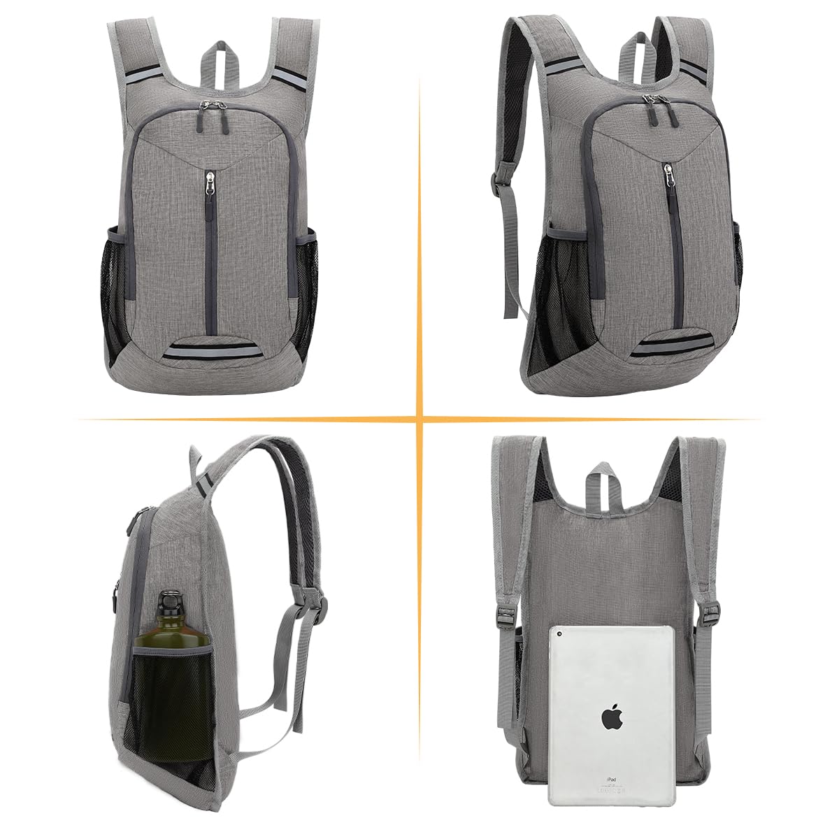 WEREWOLVES 15L Small Hiking Backpack, Travel Lightweight Foldable Packable Casual Outdoor Daypack