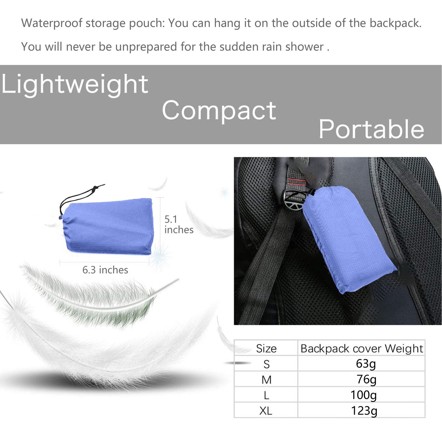 Waterproof Backpack Rain Cover,8000mm Waterproof Level,Upgraded with Reflective,Anti-Slip Cross Buckle Straps,Ultra-Strong Multilayer Structure for Hiking,Biking,Camping,Outdoor, Traveling