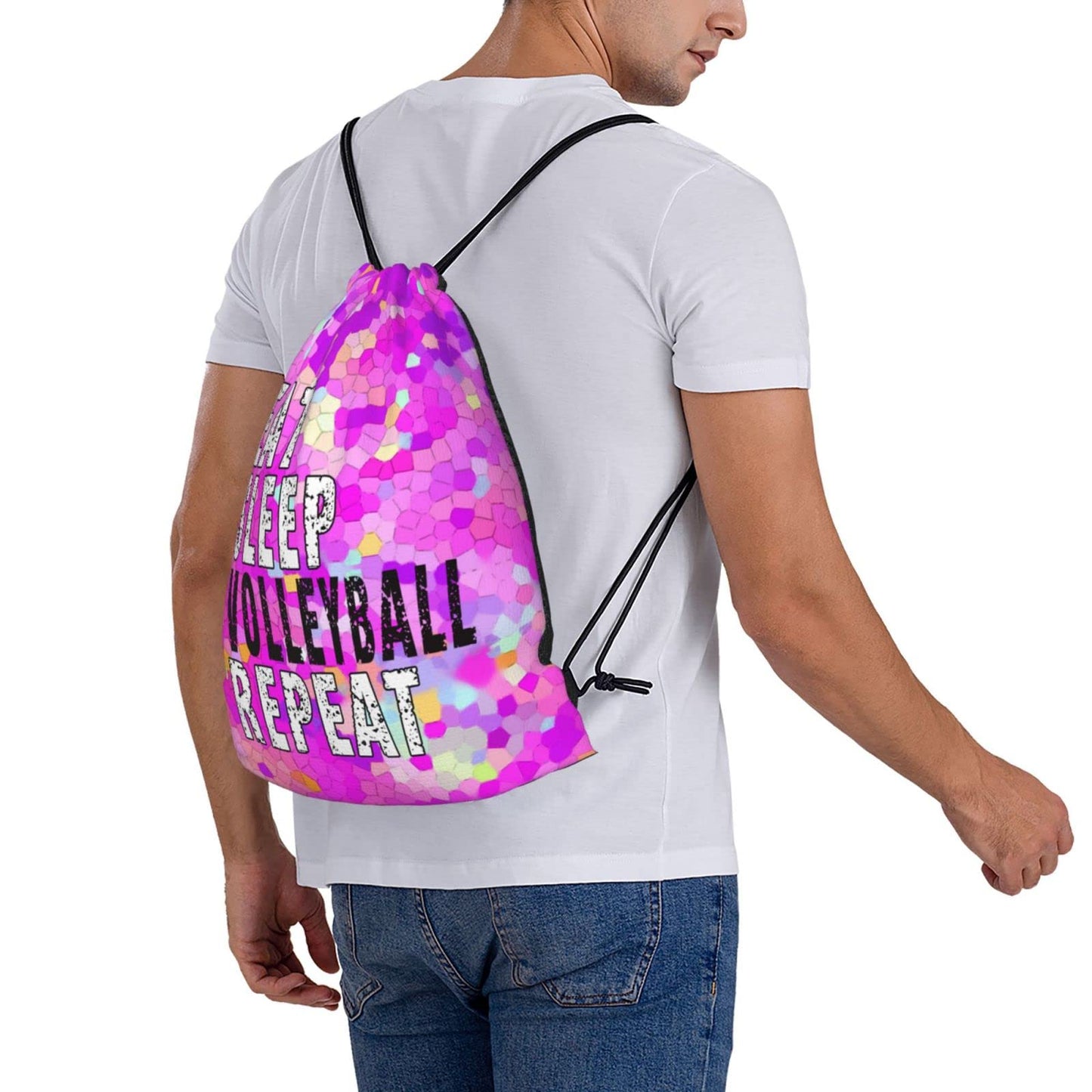 Drawstring Backpack Gym String Bag Sports Drawstring Sackpack For Women Men
