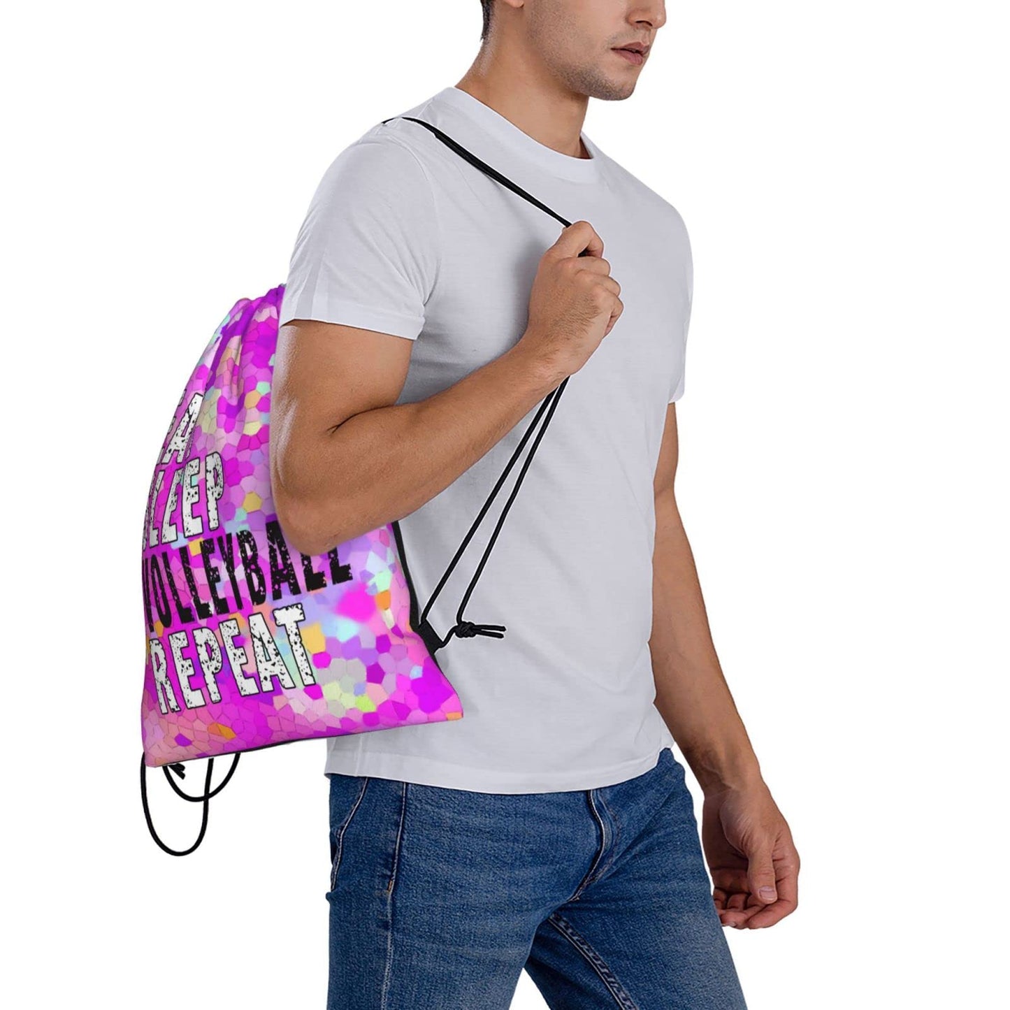 Drawstring Backpack Gym String Bag Sports Drawstring Sackpack For Women Men