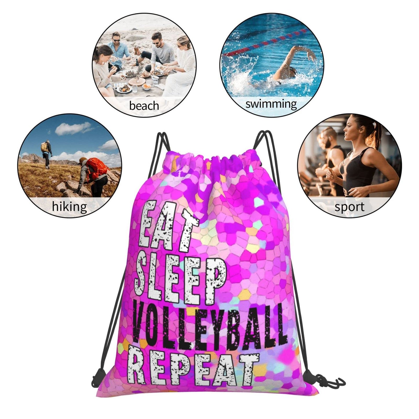 Drawstring Backpack Gym String Bag Sports Drawstring Sackpack For Women Men