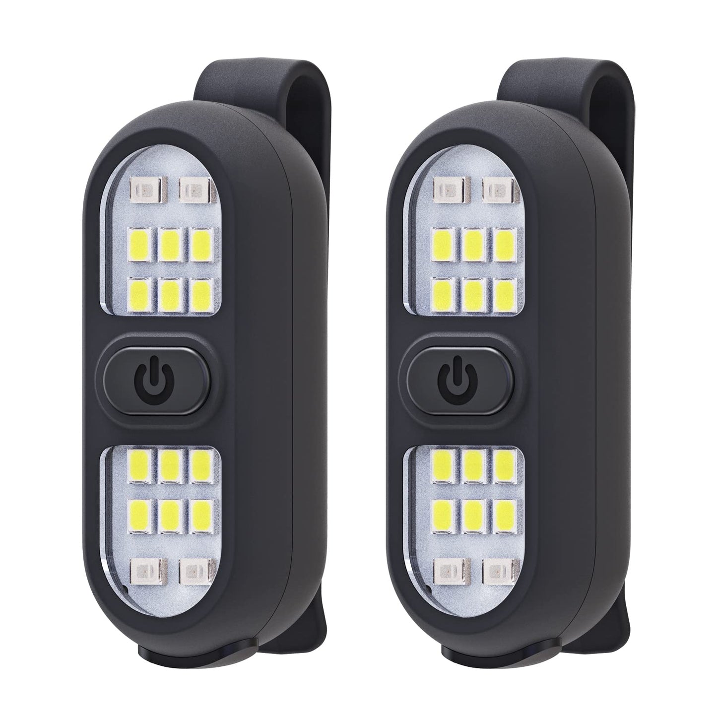 Clip on Flashlight, Running Light for Runners Rechargeable Safety Lights for Walking at Night Hands Free Flashlight Portable LED Work Light Warning Flashing Camping Hiking Walking Dog Black