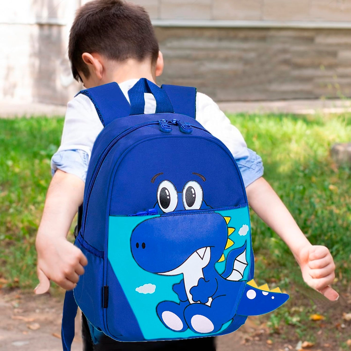yisibo Dinosaur Hippo Kids Toddler Backpack for Boys Girls Lightweight Waterproof Preschool Travel Schoolbag for 2-7 Years