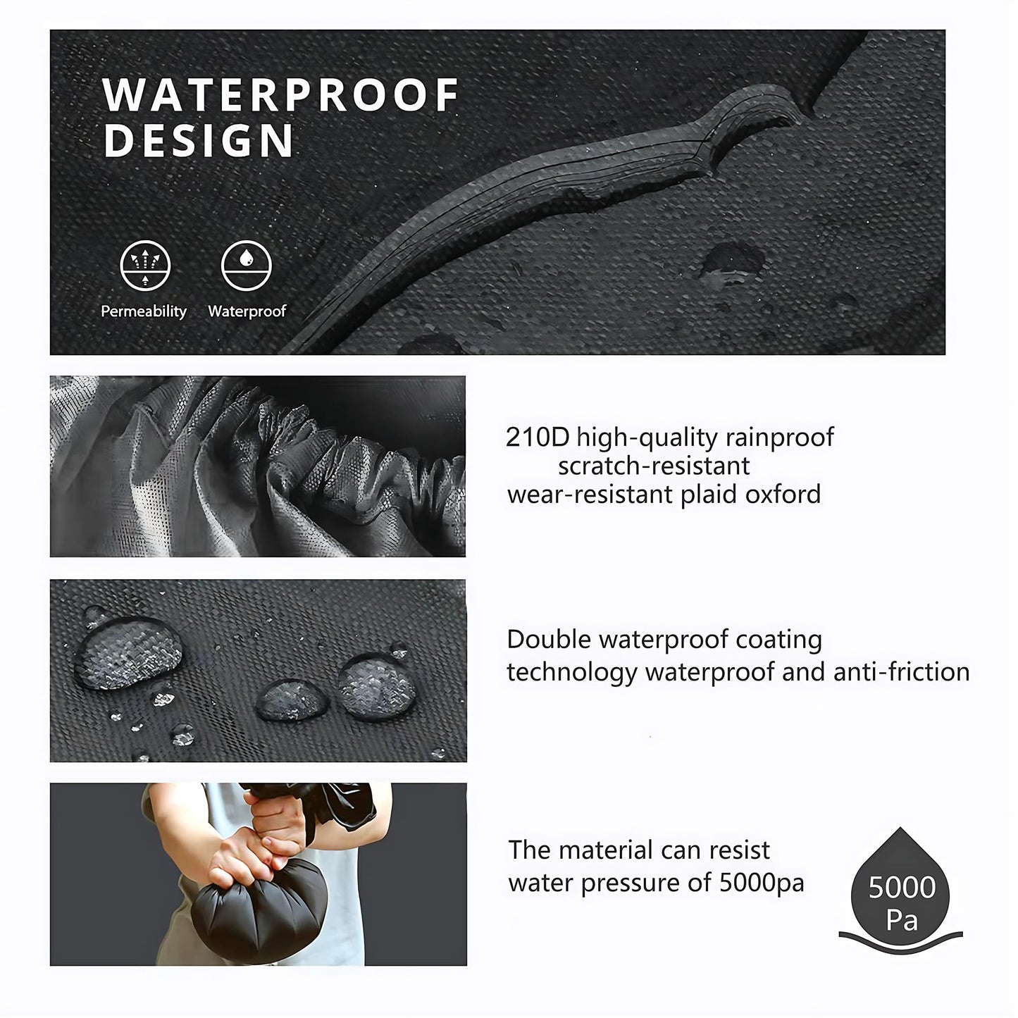 Waterproof Backpack Rain Cover,8000mm Waterproof Level,Upgraded with Reflective,Anti-Slip Cross Buckle Straps,Ultra-Strong Multilayer Structure for Hiking,Biking,Camping,Outdoor, Traveling