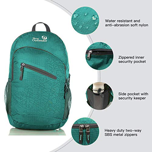 Outlander Packable Handy Lightweight Travel Hiking Backpack Daypack-Grey-L