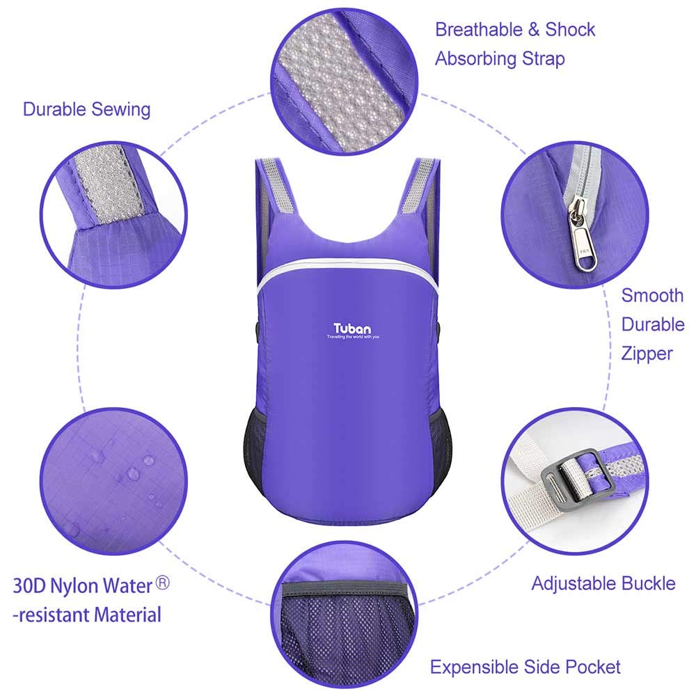 Ultra Lightweight Packable Water Resistant Backpack for Travel Camping Outdoor Hiking Daypack