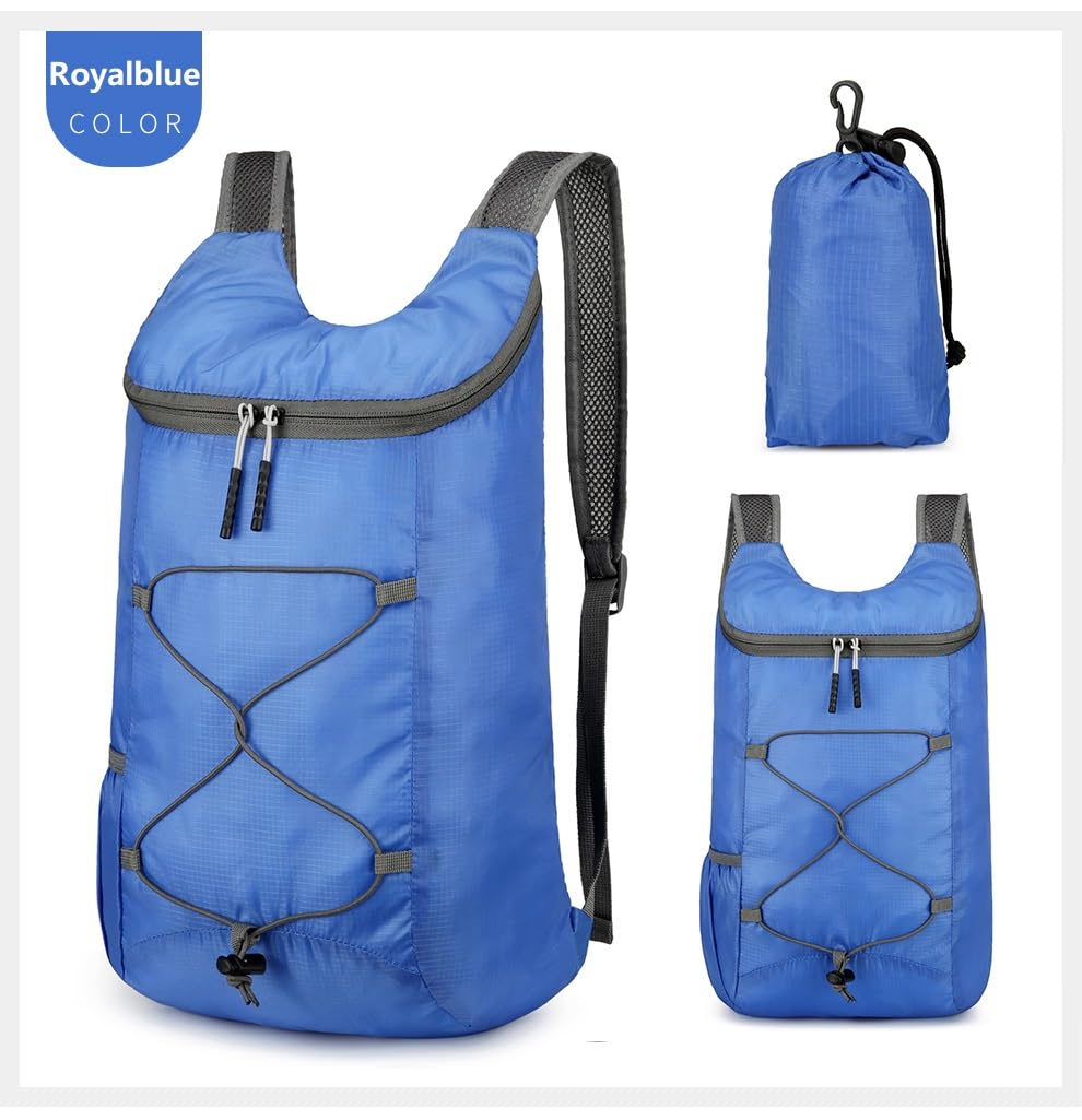 16L Hiking-Daypack Lightweight-Foldable Travel-Backpack Water-Resistant Camping Outdoor Packable Easy Carry-on Bag (Dark Blue)
