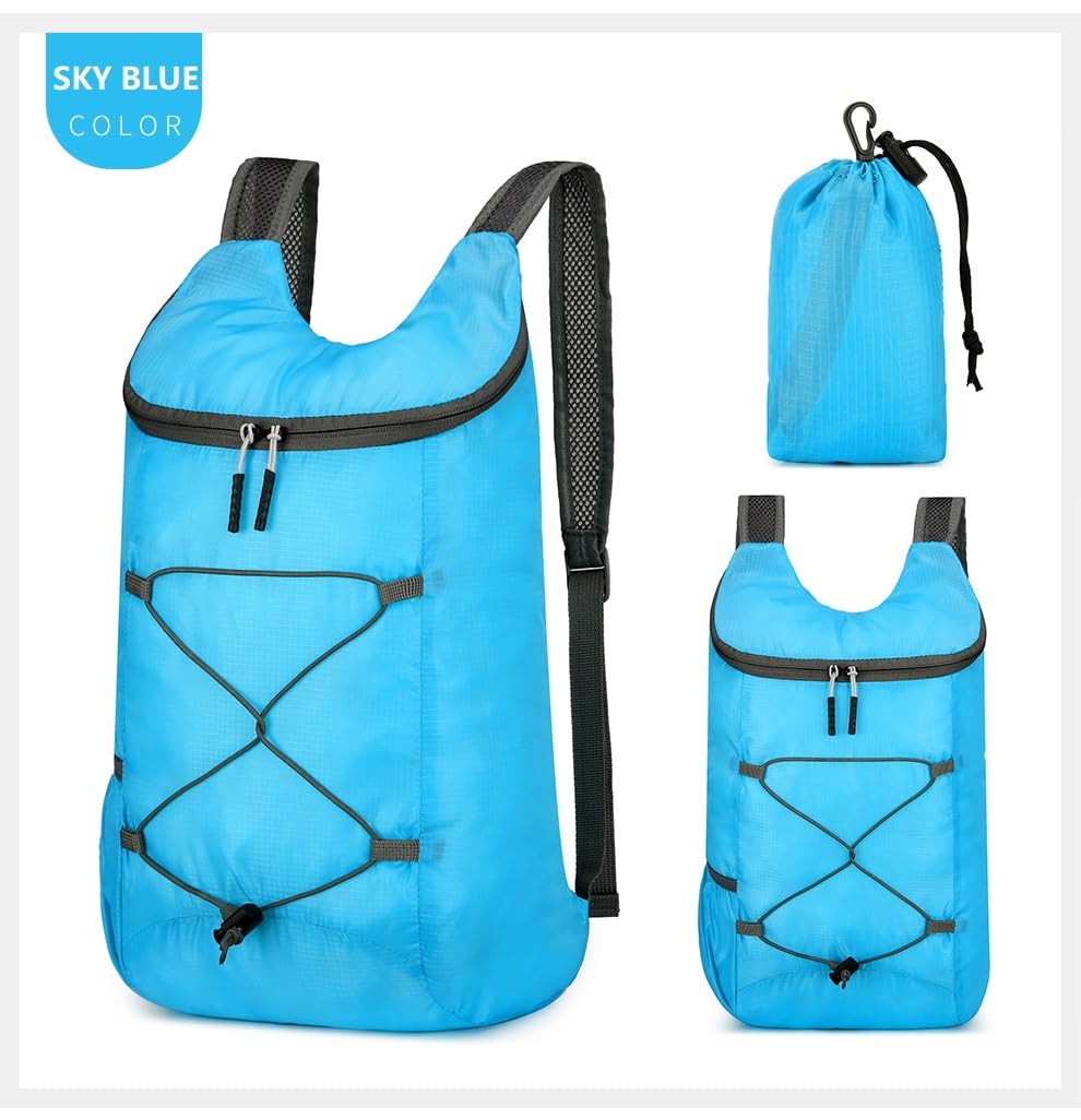 16L Hiking-Daypack Lightweight-Foldable Travel-Backpack Water-Resistant Camping Outdoor Packable Easy Carry-on Bag (Dark Blue)