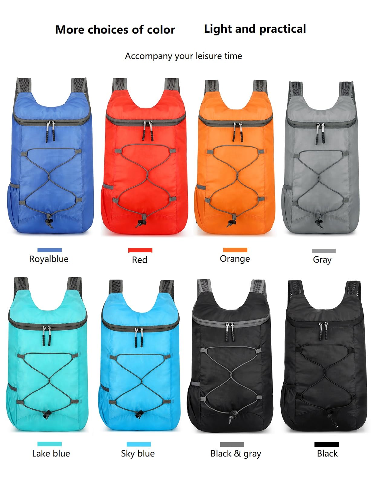 16L Hiking-Daypack Lightweight-Foldable Travel-Backpack Water-Resistant Camping Outdoor Packable Easy Carry-on Bag (Dark Blue)
