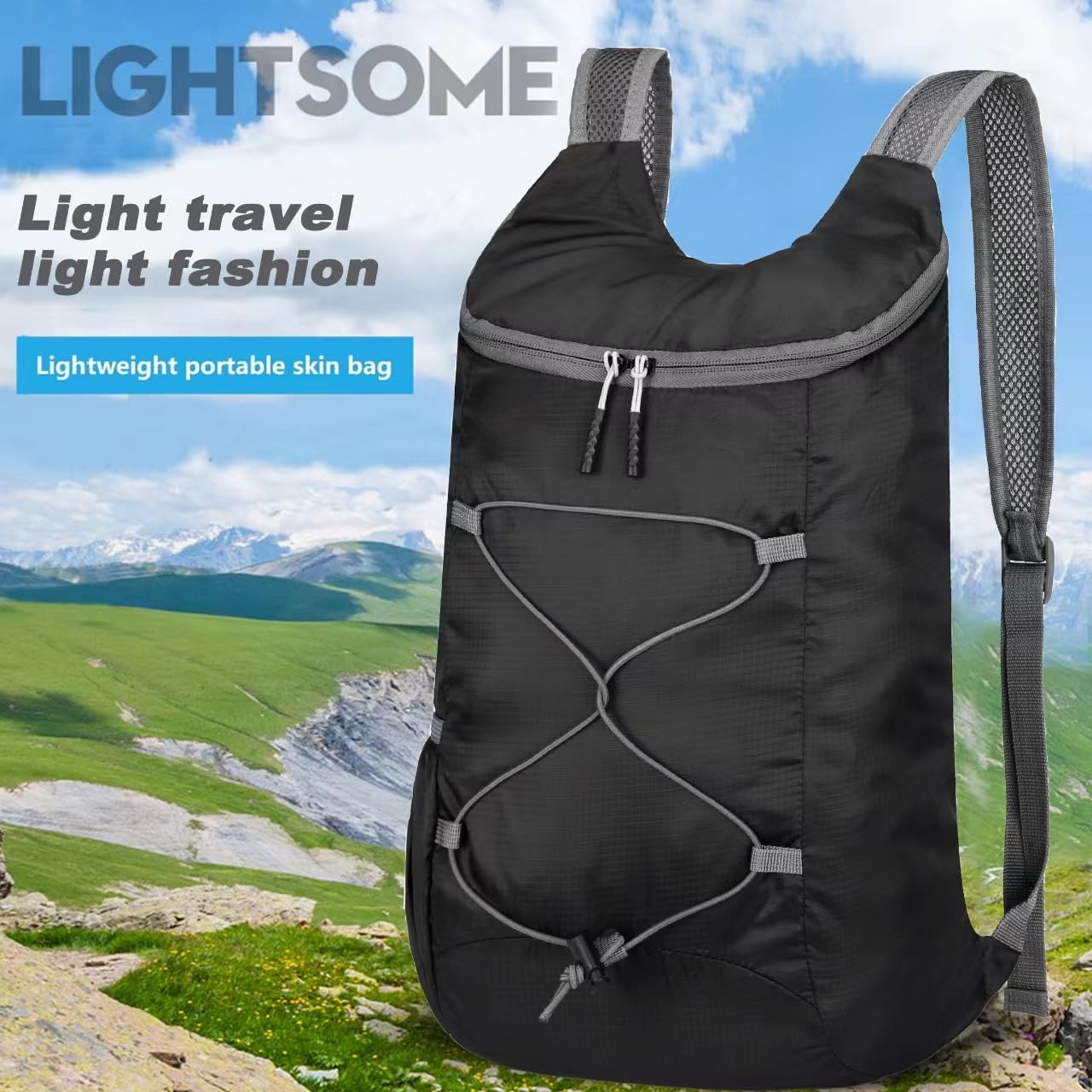 16L Hiking-Daypack Lightweight-Foldable Travel-Backpack Water-Resistant Camping Outdoor Packable Easy Carry-on Bag (Dark Blue)