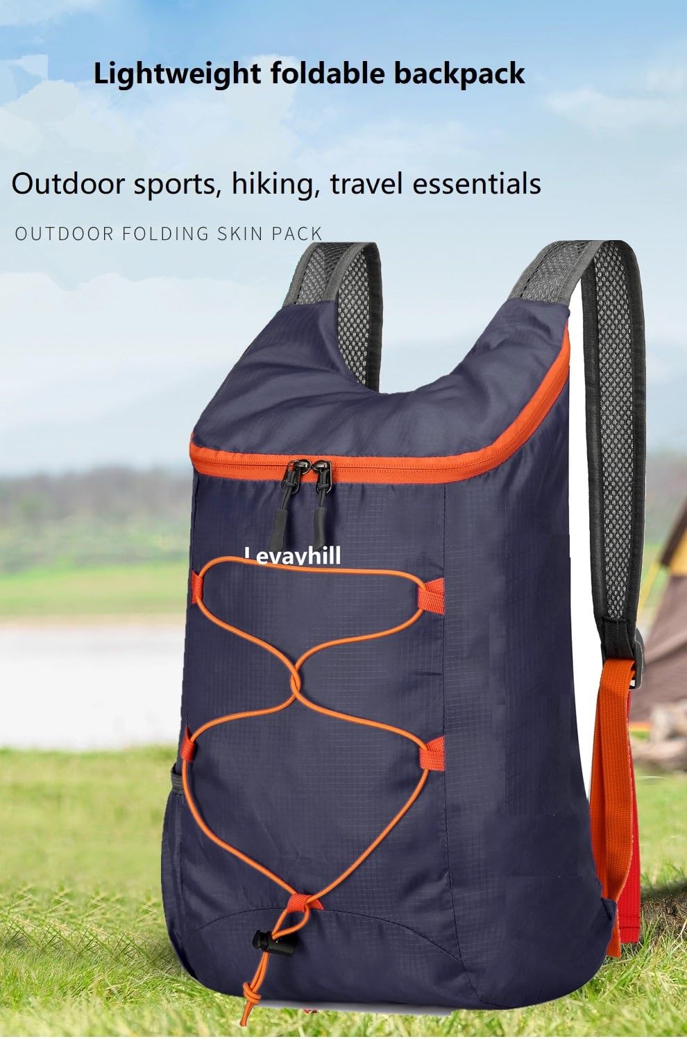 16L Hiking-Daypack Lightweight-Foldable Travel-Backpack Water-Resistant Camping Outdoor Packable Easy Carry-on Bag (Dark Blue)