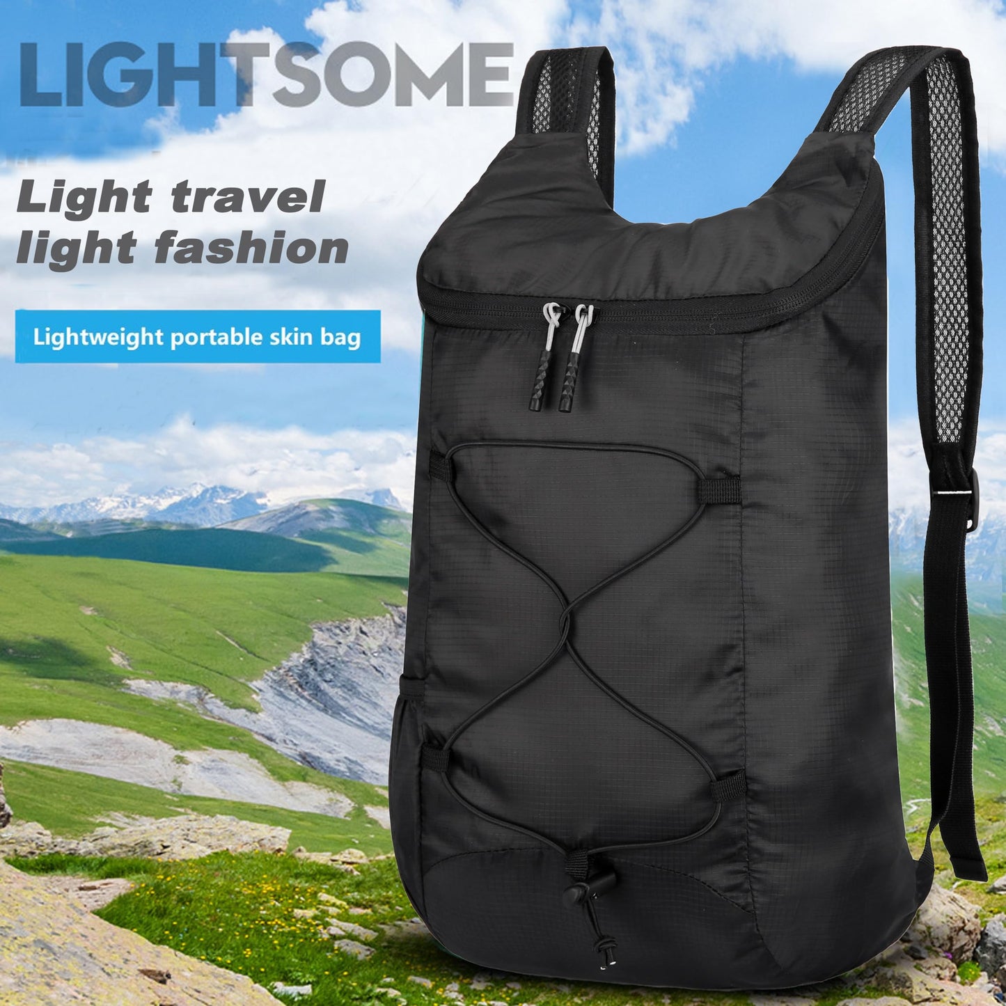 16L Hiking-Daypack Lightweight-Foldable Travel-Backpack Water-Resistant Camping Outdoor Packable Easy Carry-on Bag (Dark Blue)