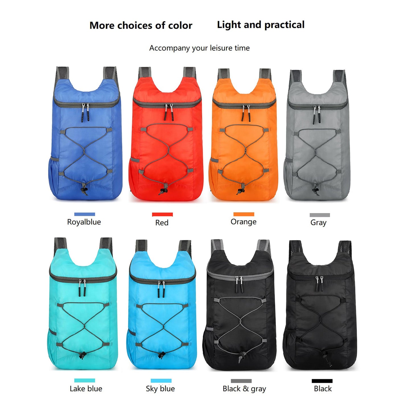 16L Hiking-Daypack Lightweight-Foldable Travel-Backpack Water-Resistant Camping Outdoor Packable Easy Carry-on Bag (Dark Blue)